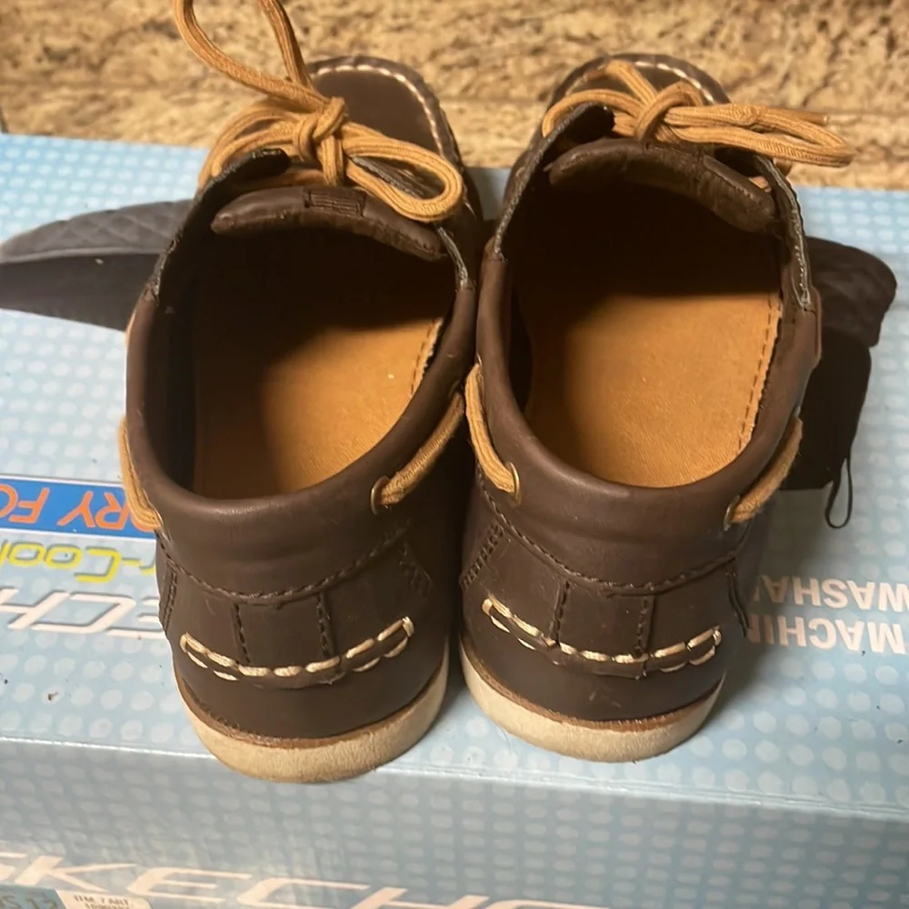 Skechers Brown and Tan Kids Boat Shoes